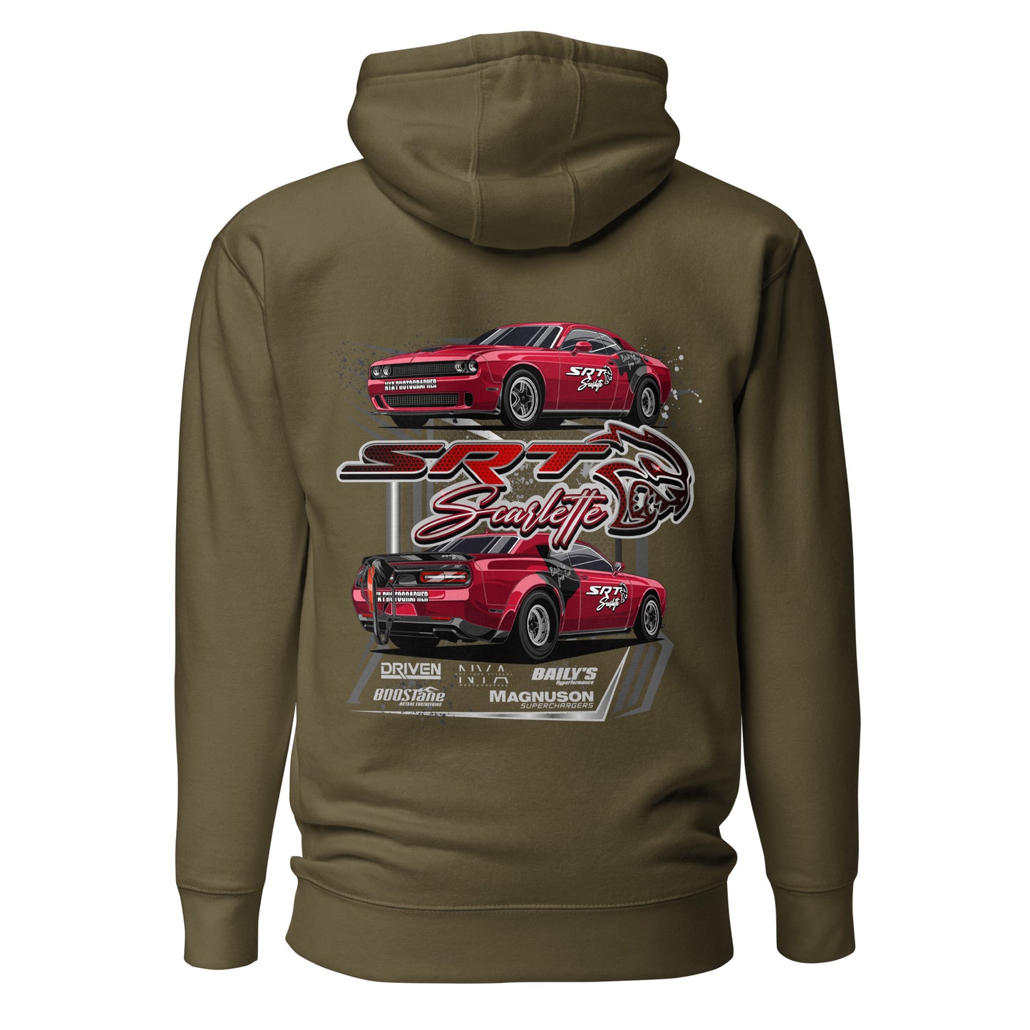 SRT Scarlette Hoodie – Dodge Challenger Racing Hoodie with Back Graphic