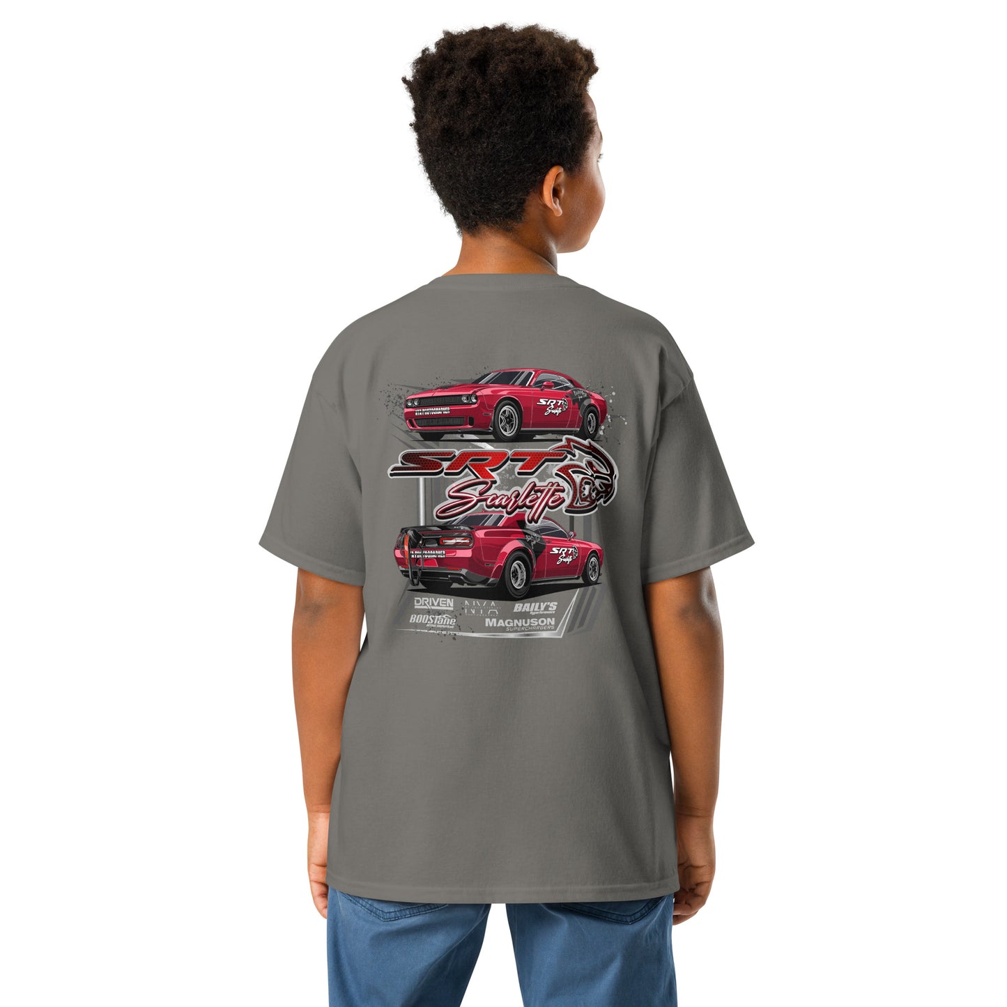 Youth SRT Scarlette T-Shirt – Kids Drag Racing Shirt with Hellcat Style