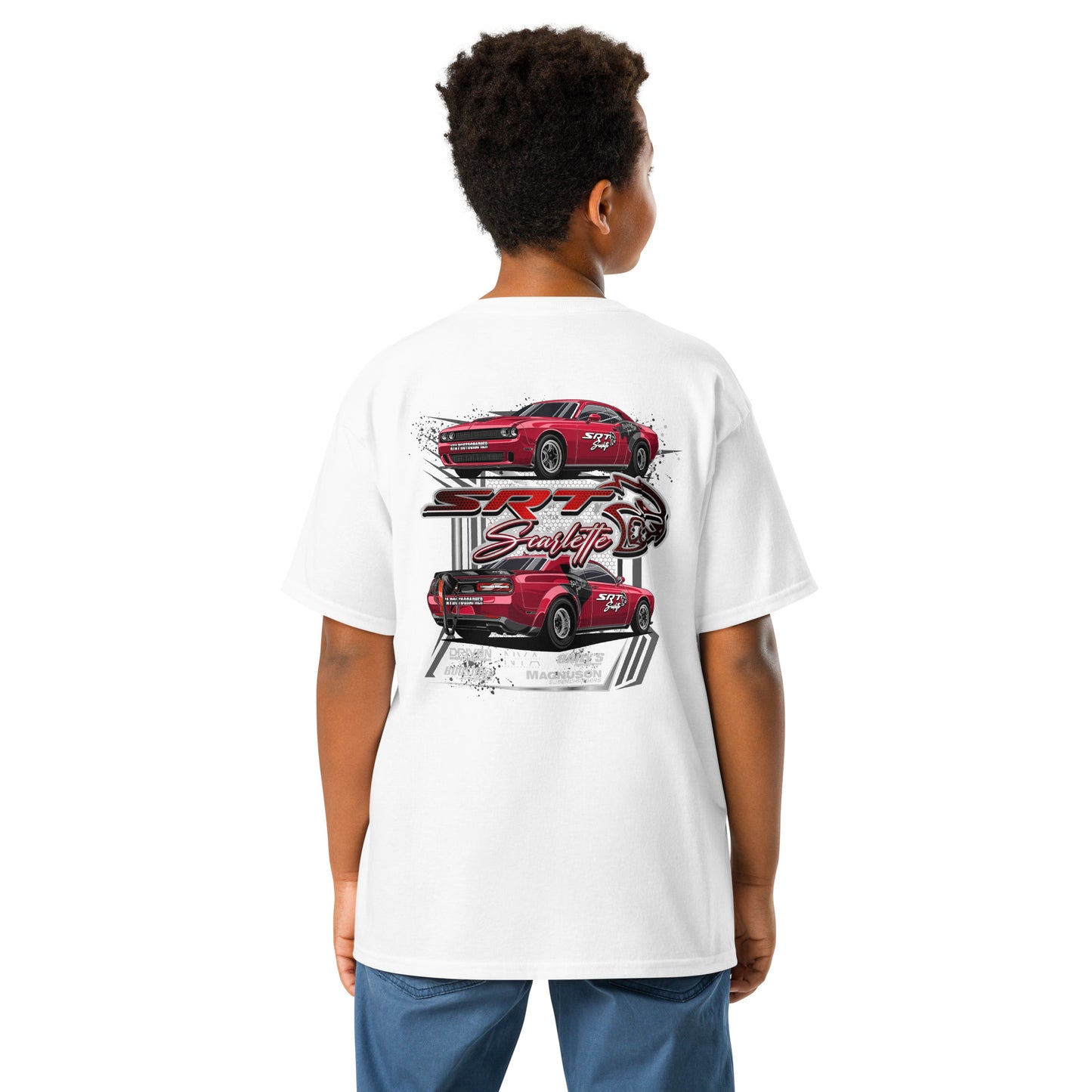 Youth SRT Scarlette T-Shirt – Kids Drag Racing Shirt with Hellcat Style