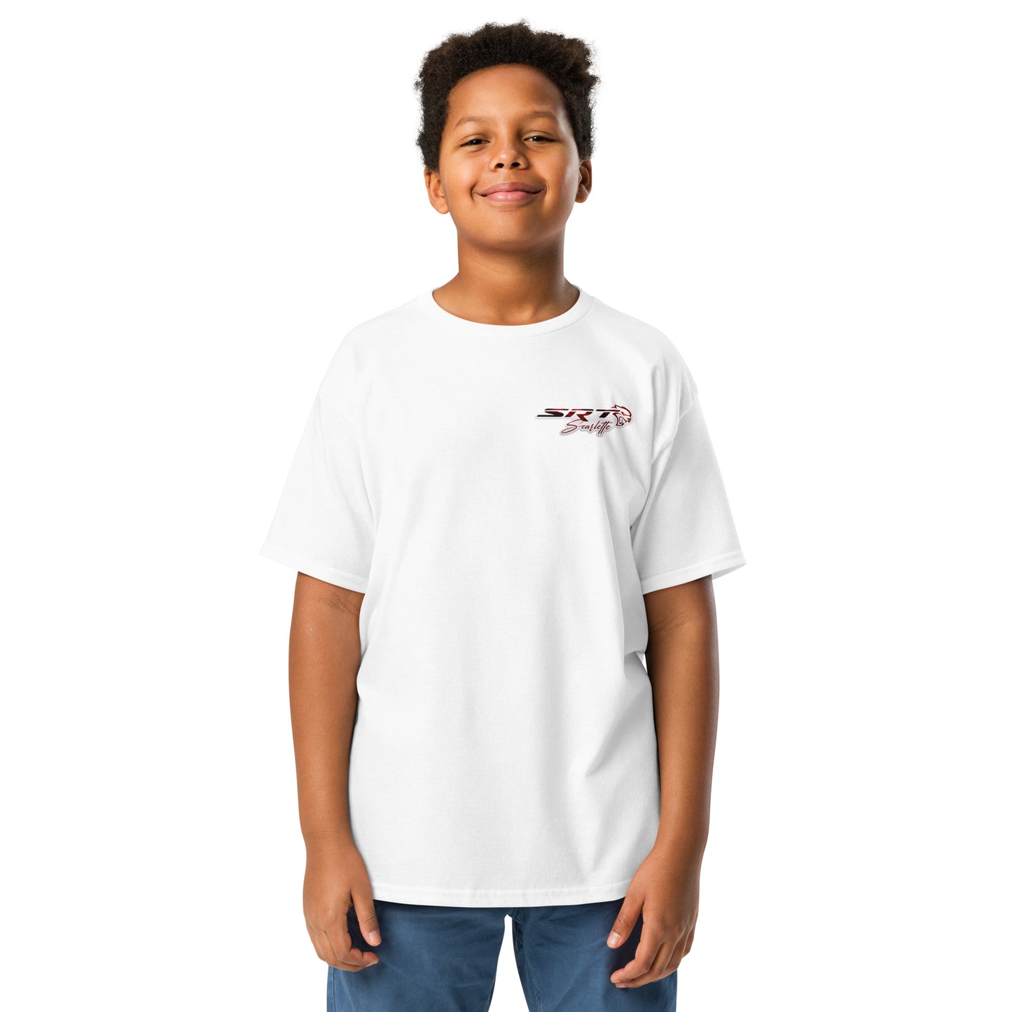 Youth SRT Scarlette T-Shirt – Kids Drag Racing Shirt with Hellcat Style